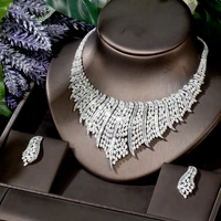 hibride big nigeria 2pcs geometric design necklace and earring set women bridal wedding jewelry sets party accessories n 32