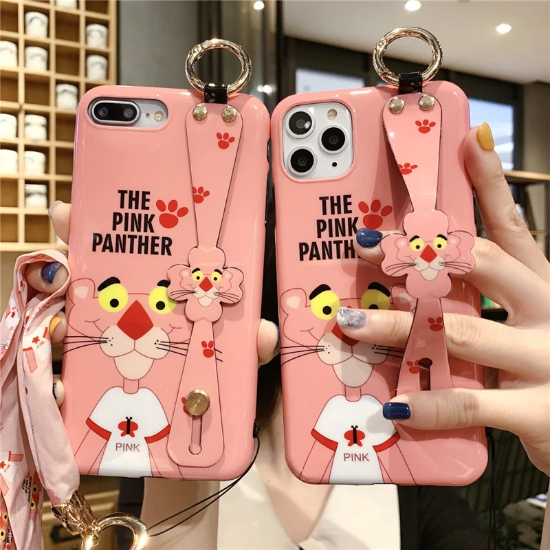 Чехол для iPhone 11 pro max милый мультяшный чехол iP 6/6s + Розовая пантера мягкий X XS MAX/XR с