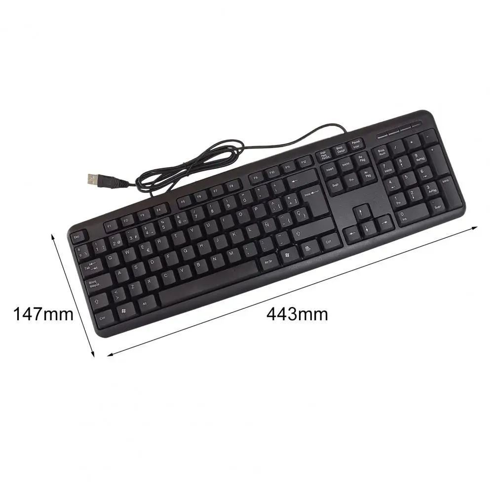 

105 Keys Universal Spanish Language Ergonomic USB Wired Keyboard for PC Laptop