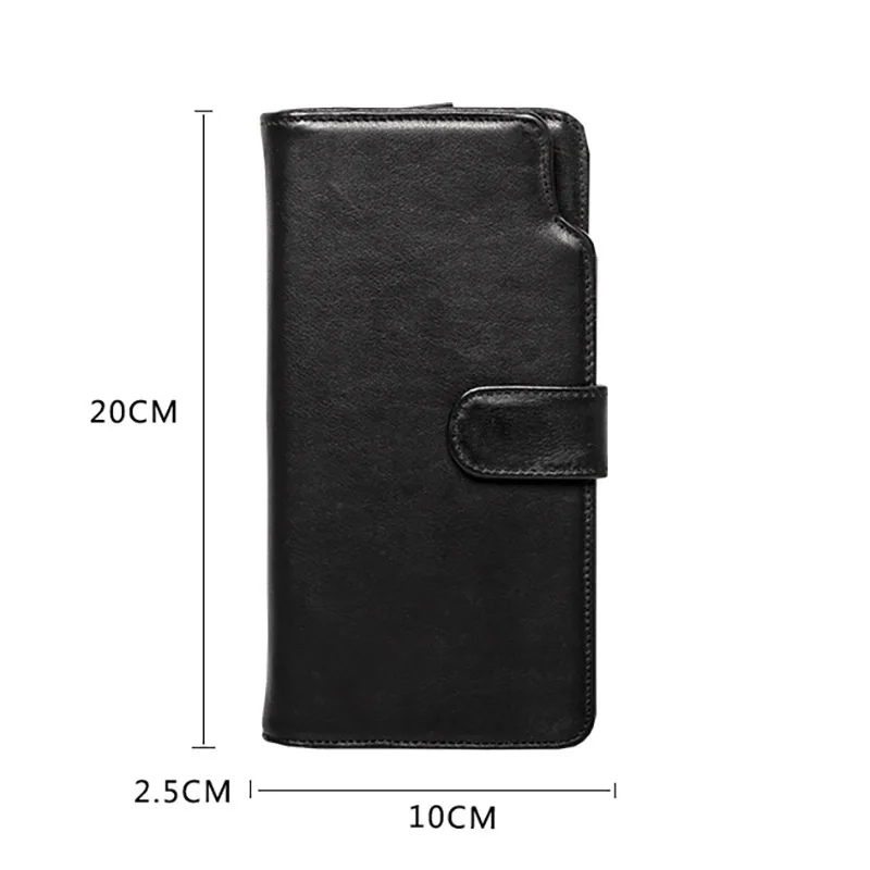 

Men's leather zipper wallet, long large-capacity mobile wallet, casual all-match handbag