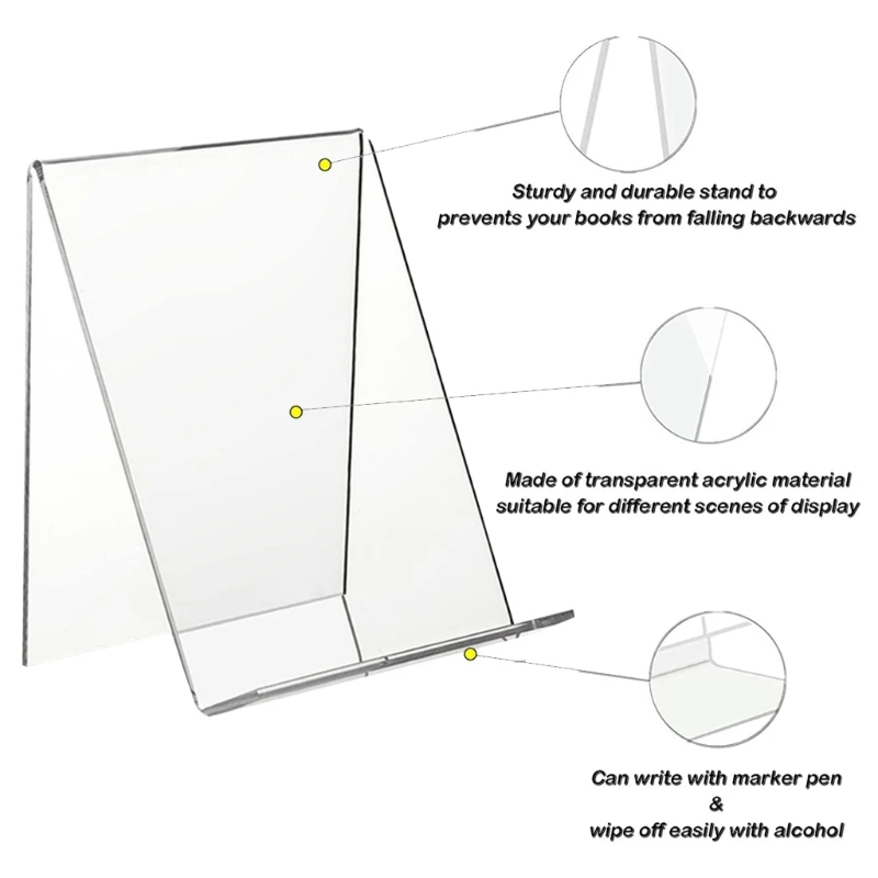 

1 Set Acrylic Display Stand Clear Crystal Clear Acrylic Vertical Picture Frame Sign Holder Display Stand for Office Home