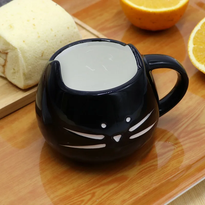 

Ceramic cute cat cup with spoon coffee tea milk animal cup with handle beverage exquisite gift