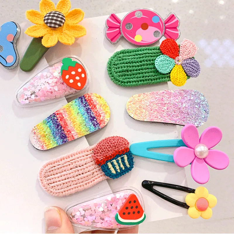 5 шт./компл. заколки для волос девочек милые Мультяшные украшения Детские