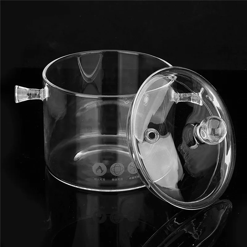 Household Transparent Glass Soup Pot Electric Ceramic Stove Heating Bowl Handmade Cooking Tools Kitchen Supplies 1.5/1.7L | Дом и сад