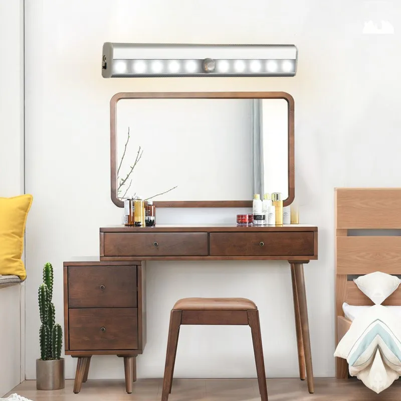 

LED Lamp Lights Closet Cabinet Light USB Charging Mirror Light Wardrobe Lighting Bedroom Closet Kitchen Bathroom Motion Lights
