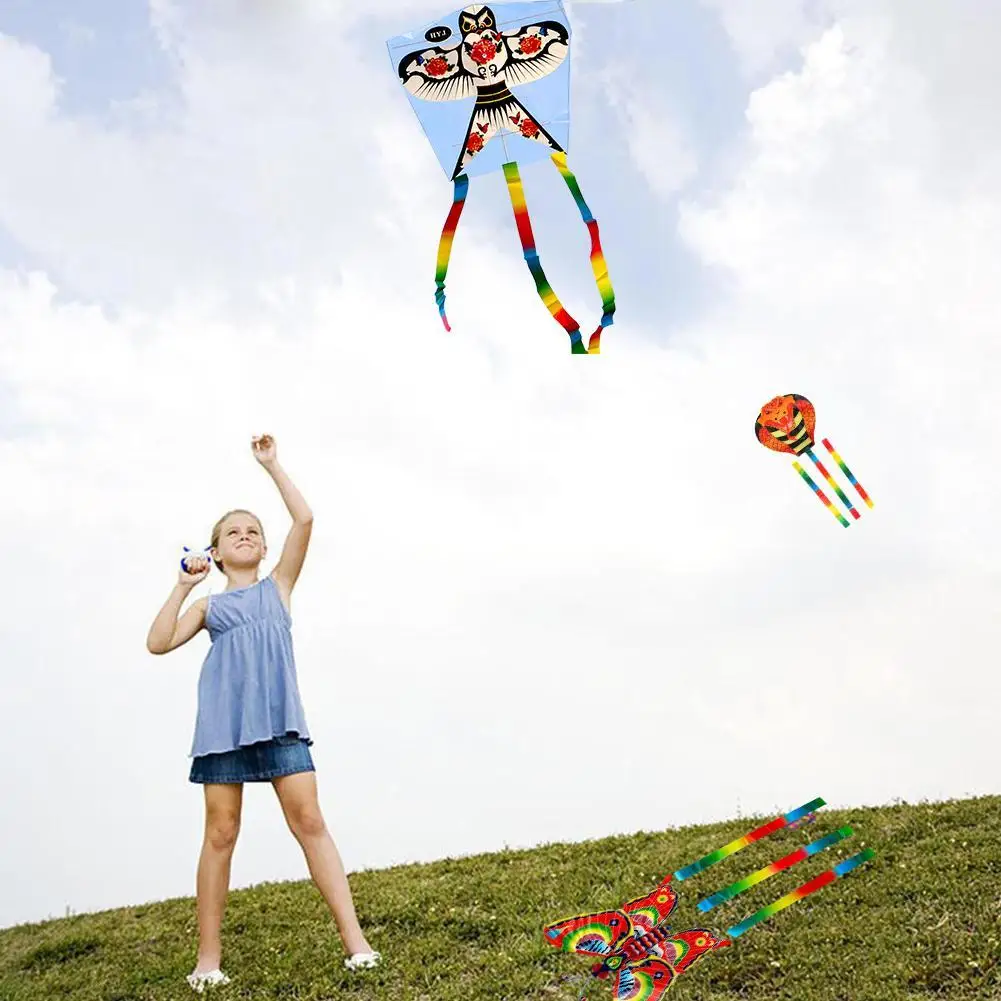 High Quality Kite With Handle Line Children'S Control Fun Easy Sports Flying Toy Plastic Bird B4M4 | Игрушки и хобби