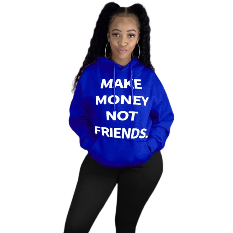 

Letter Printing 2020 Winter Women Sweatshirts Plus Size Drawstring Long Sleeve Pockets Casual Hooded Keep Warm Hoodies