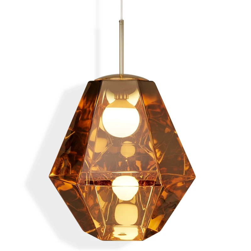 LukLoy Кристалл Эффект подвесной потолочный светильник лампа Золотой кулон для