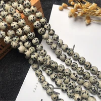 wholesale high quality spotted white stone 6mm 8mm beads pick size loose bead for making diy bracelets classic jewelry 15%e2%80%98%e2%80%99