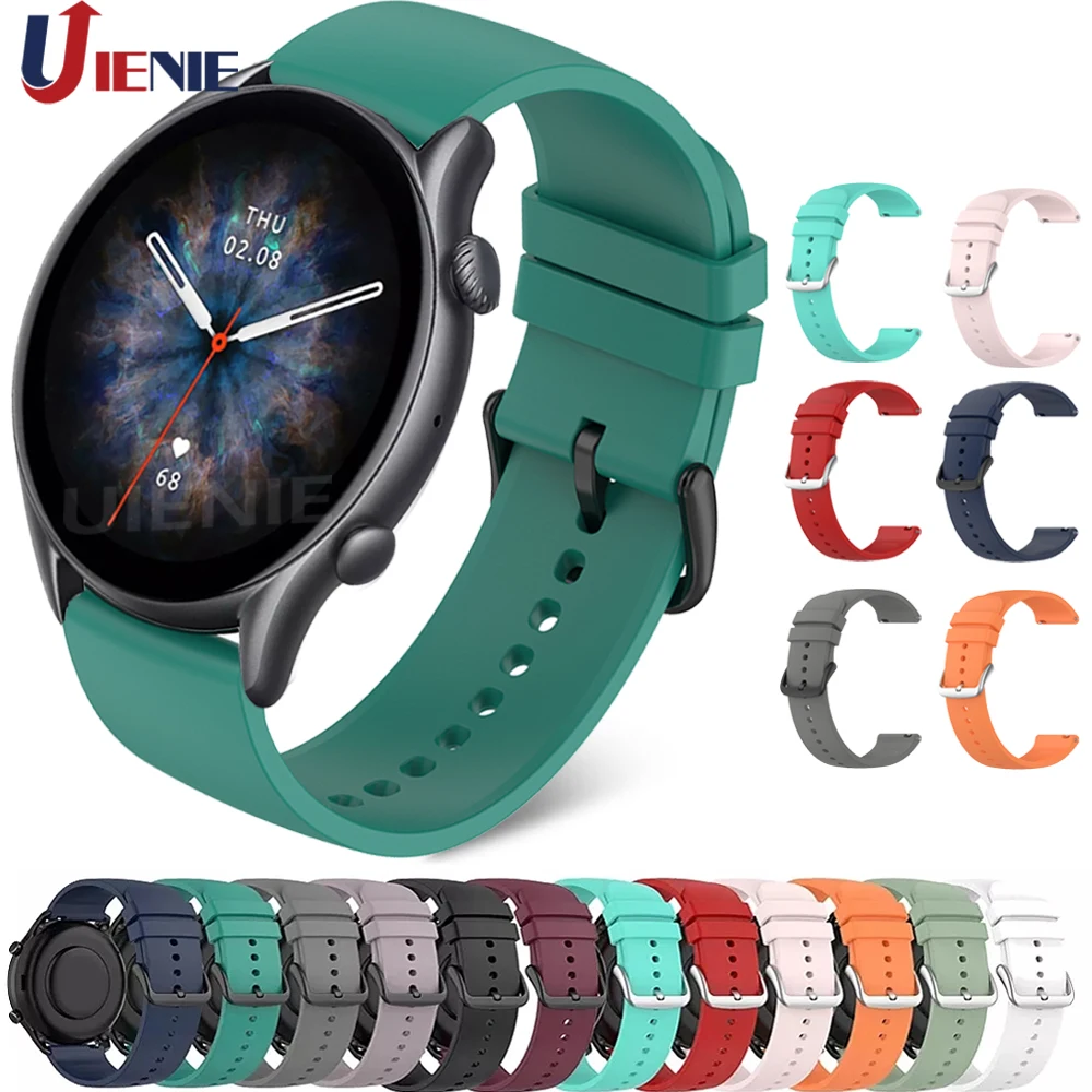 

Силиконовый ремешок для часов Huami Amazfit Gtr 3 Pro 2 2e/ gtr 47 мм, ремешок, браслет 22 мм, спортивный ремешок для часов Amazfit Pace Stratos 3 2