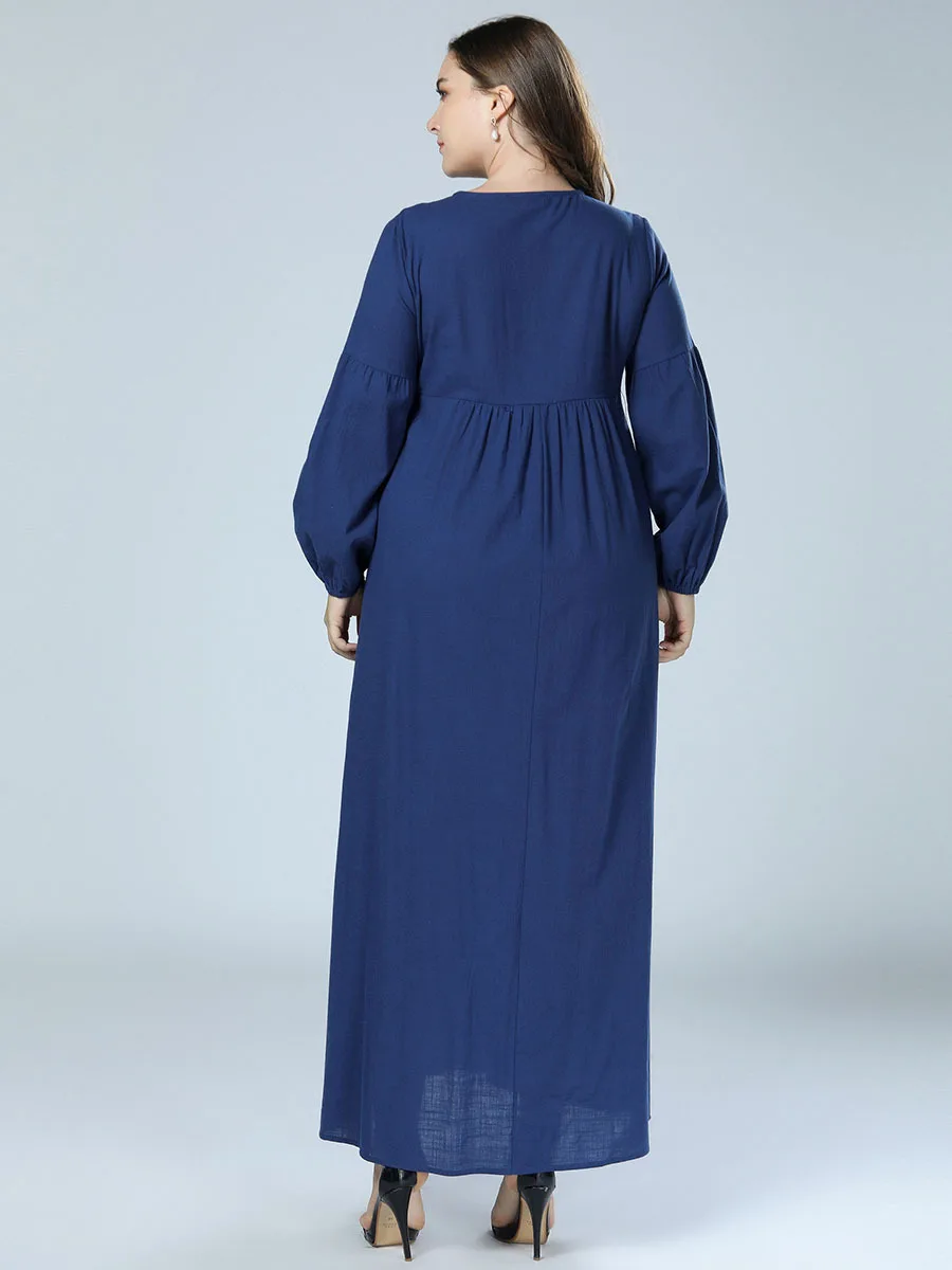 Арабское цветочное печатное kebaya мусульманское женское с буфами-длинными