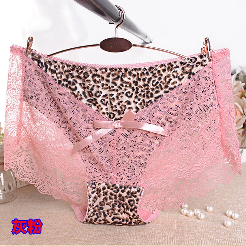 Sold by 6pcs/lot high quality New Leopard Feminine Transparent Lace Surface underwear
