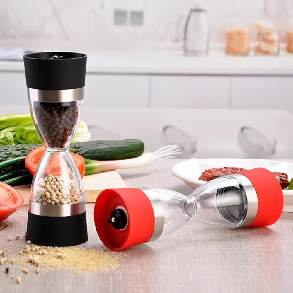 

1PC Manual Salt And Pepper Spice Grinder Spice Coarseness Adjustable 2 In1 Grinder Suitable For Kitchen Cooking Tools Easy Clean