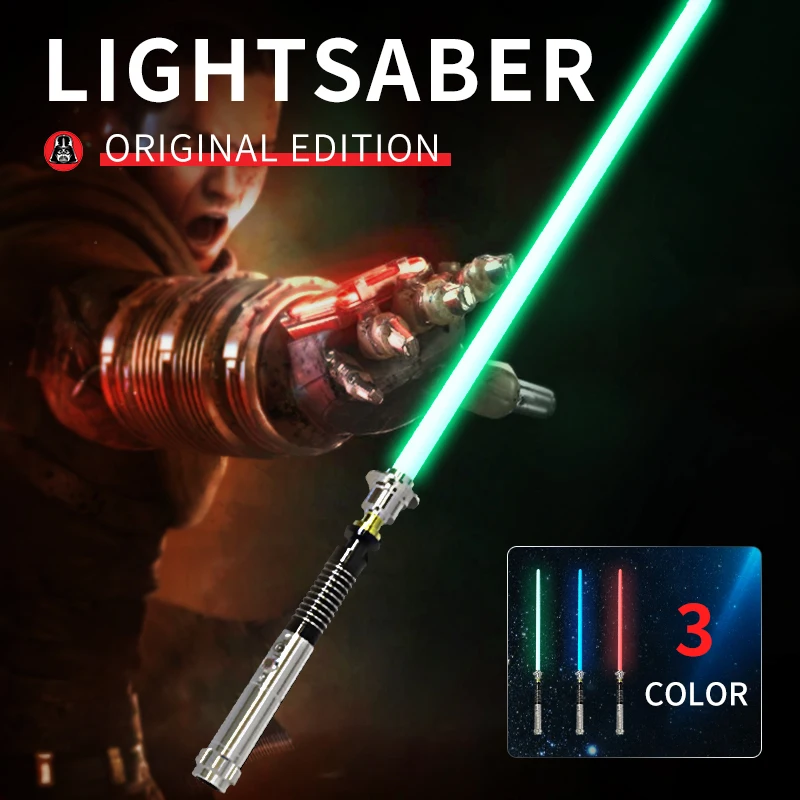 

RGB Saber 16 Color Luke Lightsaber Without Control Box 3 Sets Sound Light Saber Sword Metal Handle For Heavy Dueling
