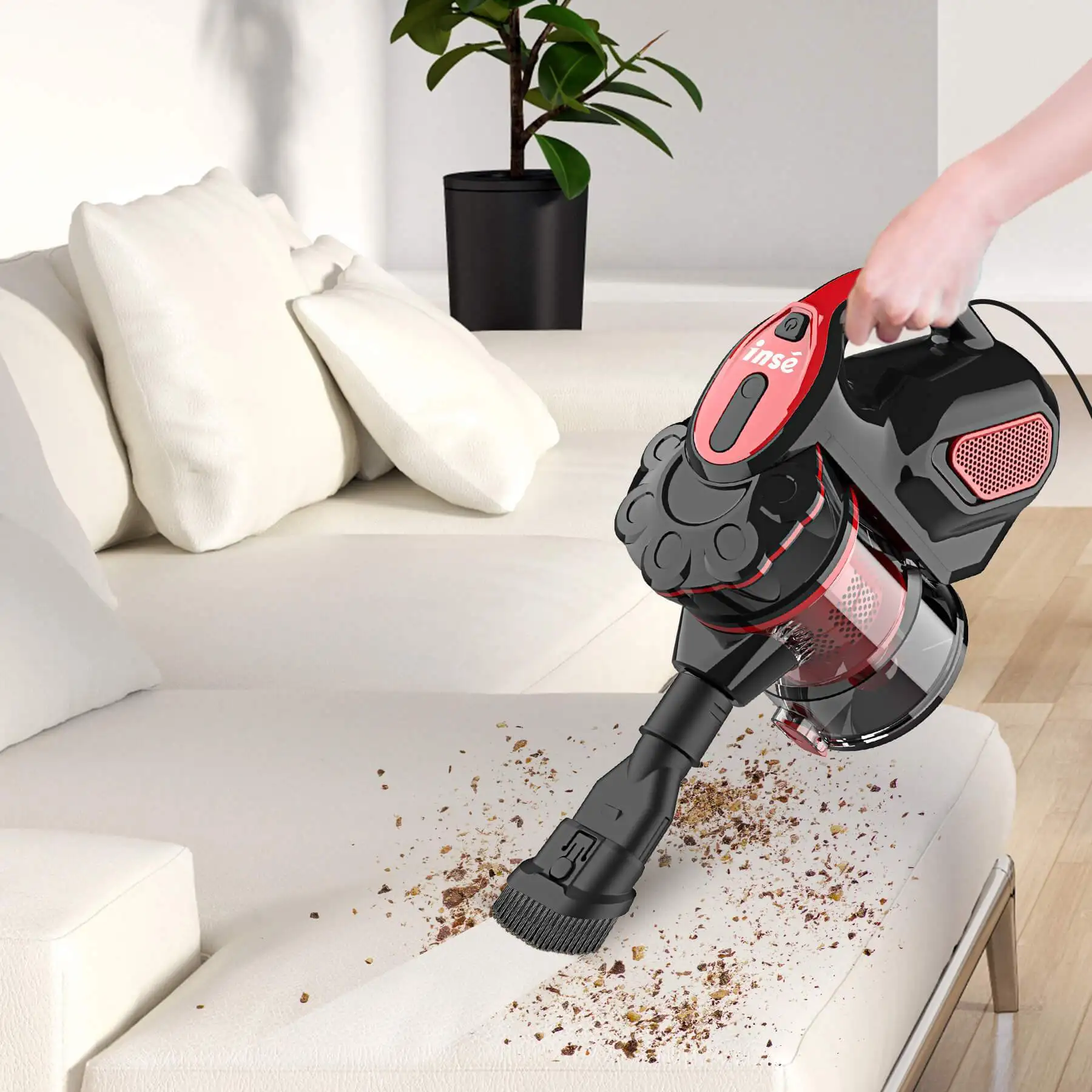 Низкая цена INSE I5 18 кПа мощный проводной вакуум для деревянных полов легко