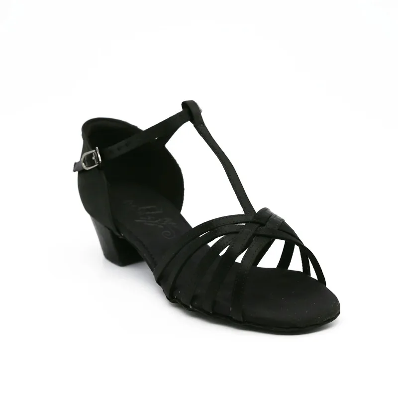 Туфли для латинских танцев девочек BD 604 мягкая сатиновая нескользящая обувь с