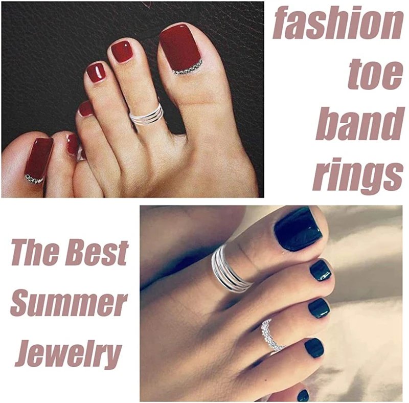 Кольца с открытым носком женские регулируемый комплект колец на палец средней