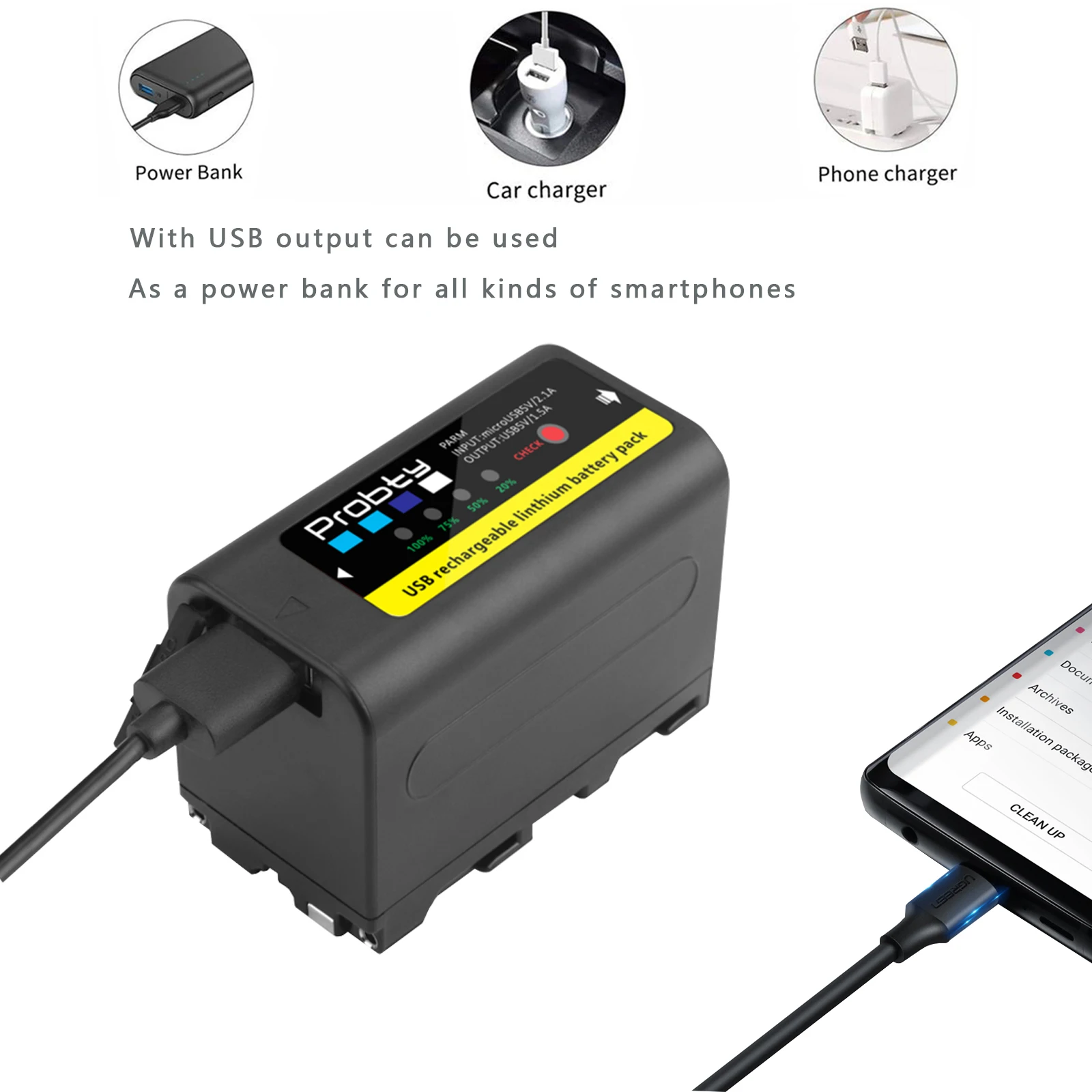 Новинка 6800 мАч USB-выход аккумулятор F750 F730 светодиодный индикатор питания для Sony NP