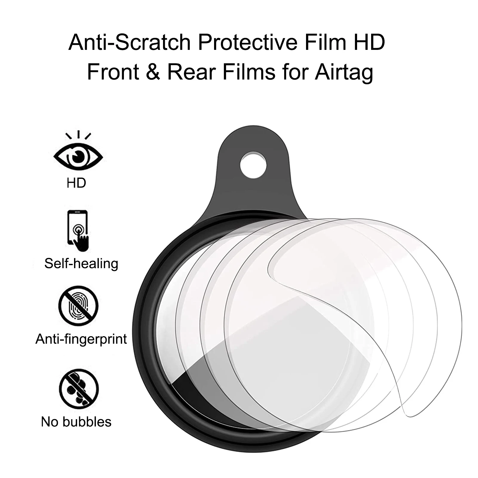 

For AirTags Tracker Screen Protector Smart Bracelet Accessories Anti-Scratch Protective Film HD Front & Rear Films For Airtag