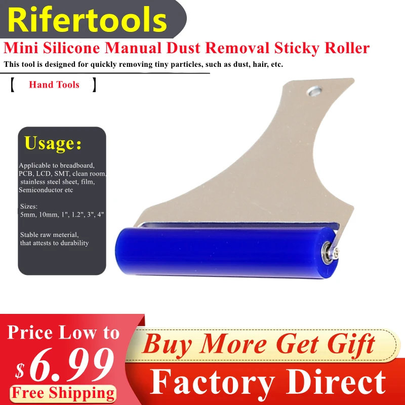 

Mini Silicone Manual Dust Removal Sticky Roller Anti-static Cleaning Tool Cleanroom Sticky Roller With Flat Aluminium Sheet Hand
