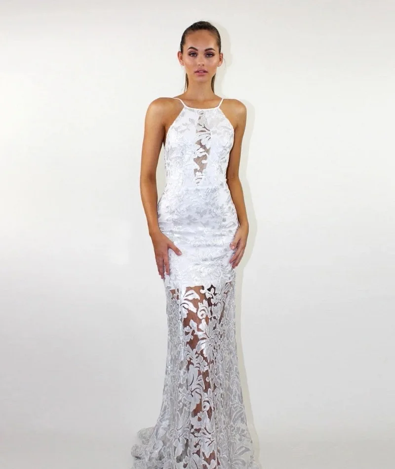 

Женское кружевное свадебное платье с юбкой годе, открытой спиной и шлейфом