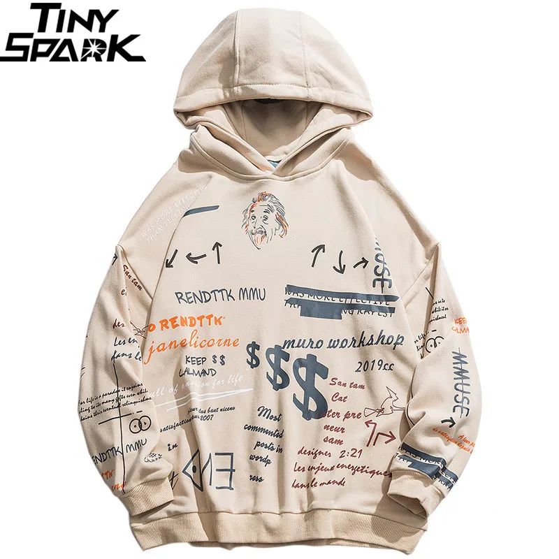 2019 мужские толстовки Харадзюку уличная Толстовка в стиле хип хоп худи с граффити