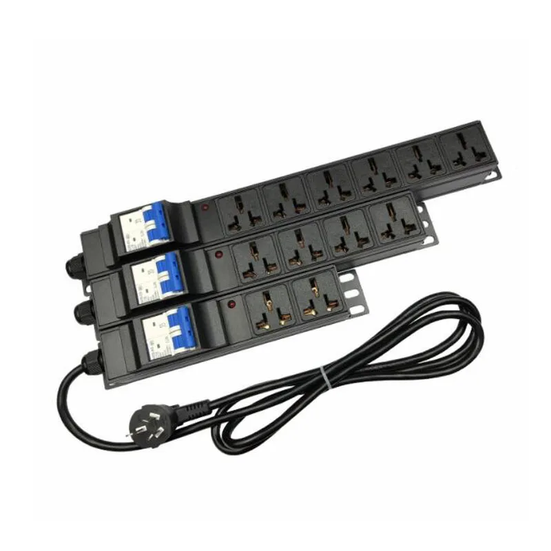 Pdu алюминиевый сплав Молниезащита защита от перегрузки 10A2500W немецкий стандартный разъем