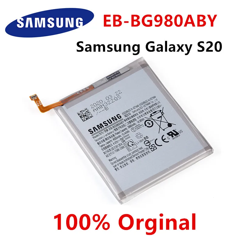 

SAMSUNG 100% Orginal EB-BG980ABY 4000mAh Replacement Battery For Samsung Galaxy S20 S 20 Mobile phone Batteries