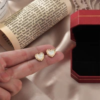 shell fragments love heart stud earrings women wedding party metal jewelry ear piercing fashion 2021 trendy stud earrings gifts