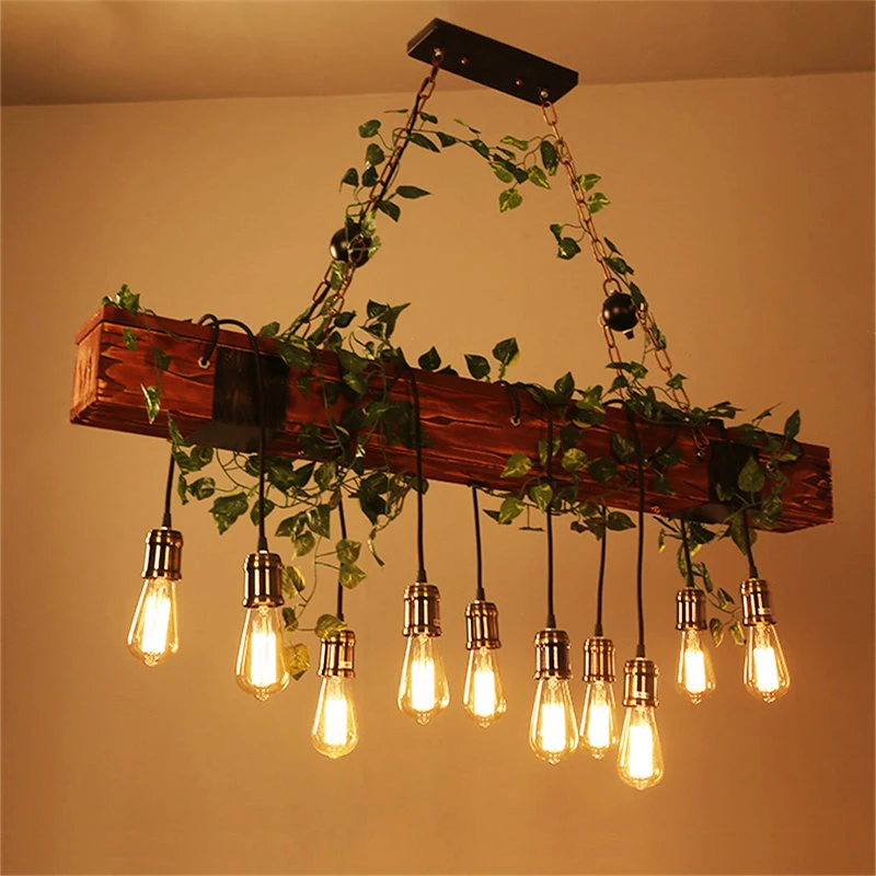 Скидка Лофт дерево Винтаж промышленный подвесной светильник S ресторан кафе столовая Ретро деревянный подвесной светильник внутренний дизайн