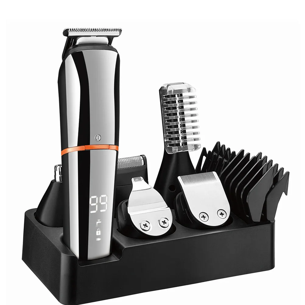

6 In 1 Beard Trimmer Waterproof USB Charging Men'S Hair Clipper Body Beard Nose Hair Hair Cordless Electric Clipper Hair Clipper