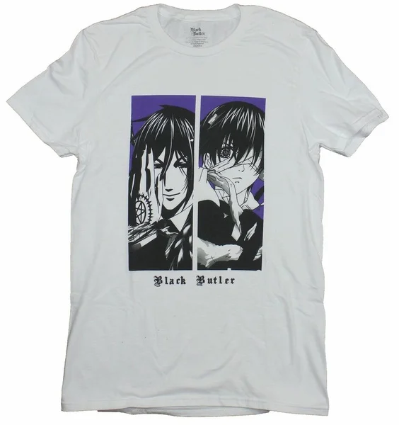 

Мужская футболка черного Батлера, изображения с изображением лица луча и себастьев
