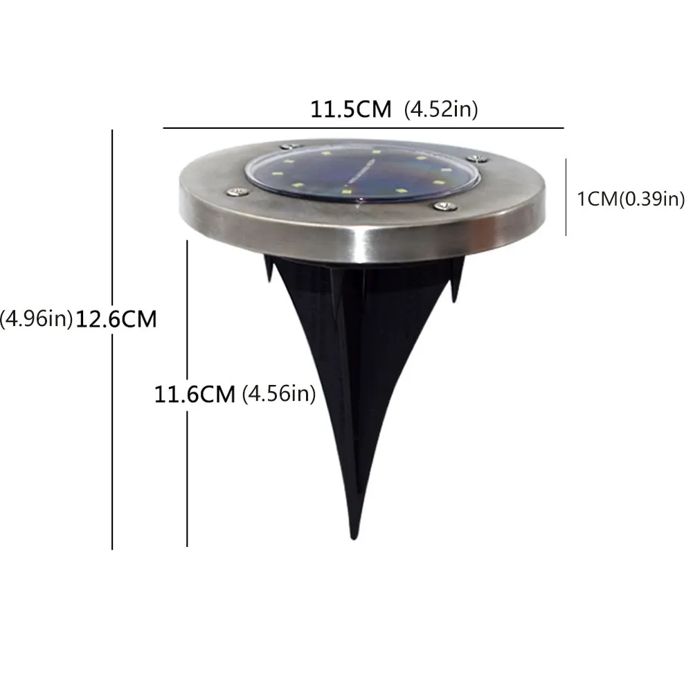 

Solar Ground Lights Outdoor 10 LED Waterproof Garden Rock Shape Lamp Dec Lawn Street Decking Pathway Yard Patio Stairs Pool 2PCS