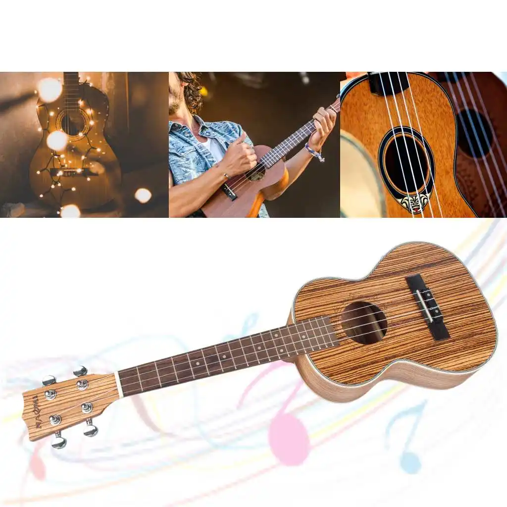 

NAOMI 21 23 26 Tenor Ukulele Concert Zebrawood 4 Strings Acoustic Ukelele Hawaii Guitar Professional Musical Stringed Instrument