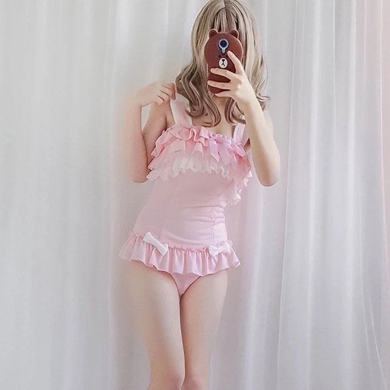 Купальник женский слитный в японском стиле Sukumizu милый пикантный купальник аниме