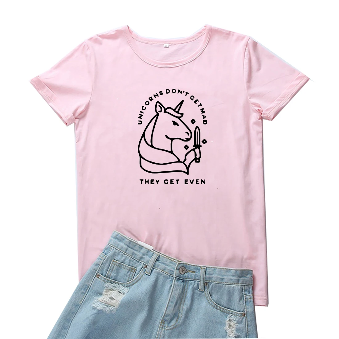 

Animal Don't Get Mad They Get Even T Shirt Women Funny Cute Cartoon Graphic Tee Women Summer Casual O-neck Tee Shirt Femme Tops