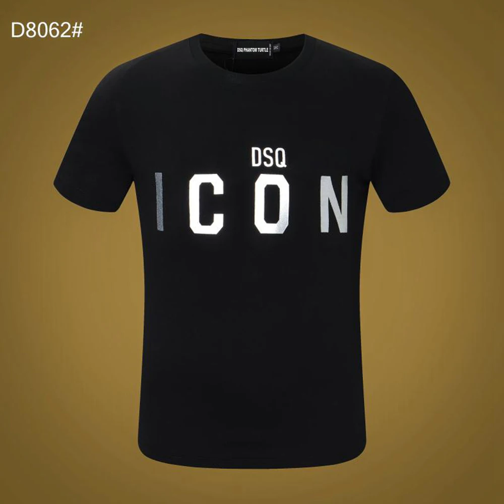 

DSQ PHANTOM TURTLE Men's Short Sleeve Logo Series Graphic T-Shirt Men Fashion Print Cotton Tees Breathable Quality Tops D80621
