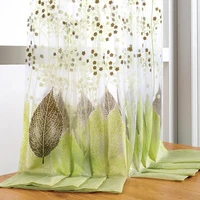 bileehome sheer tulle window curtains for living room the bedroom the kitchen modern tulle curtains green leaves fabric drapes