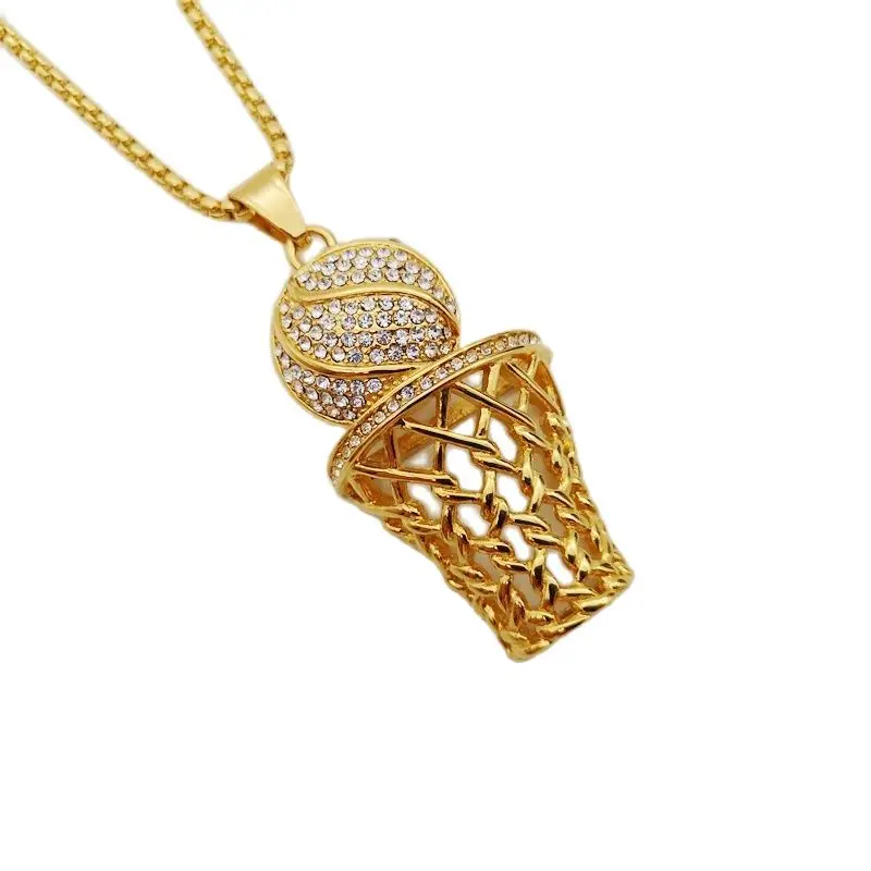Ожерелье с кулоном в виде баскетбольной сетки из нержавеющей стали|pendant necklace|necklace