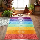 Лучшее качество, изготовлено из хлопка в богемном стиле, индийская мандала, одеяло, 7 чакр, гобелен в радужную полоску, пляжное полотенце, коврик для йоги