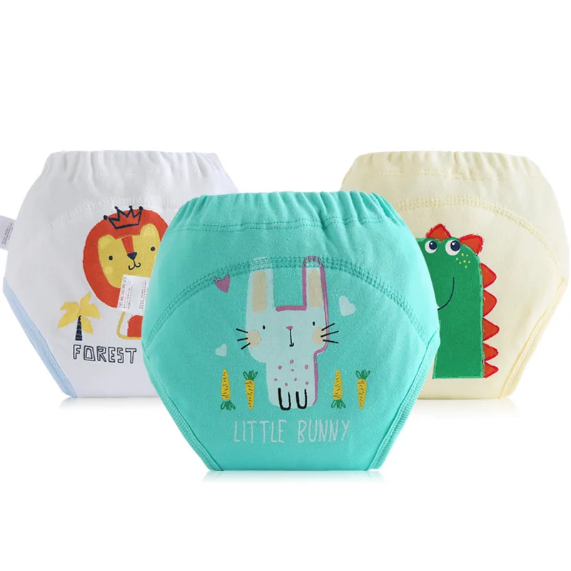 4 шт. Детские водонепроницаемые моющиеся хлопковые подгузники 90 100|Детские