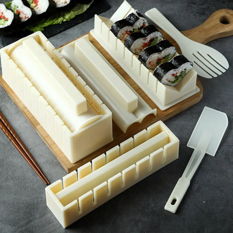 

10 шт. "сделай сам" для изготовления суши в комплекте с суши Ножи DIY Набор для суши легко и весело для приготовления роллов сердце Форма B2Cshop
