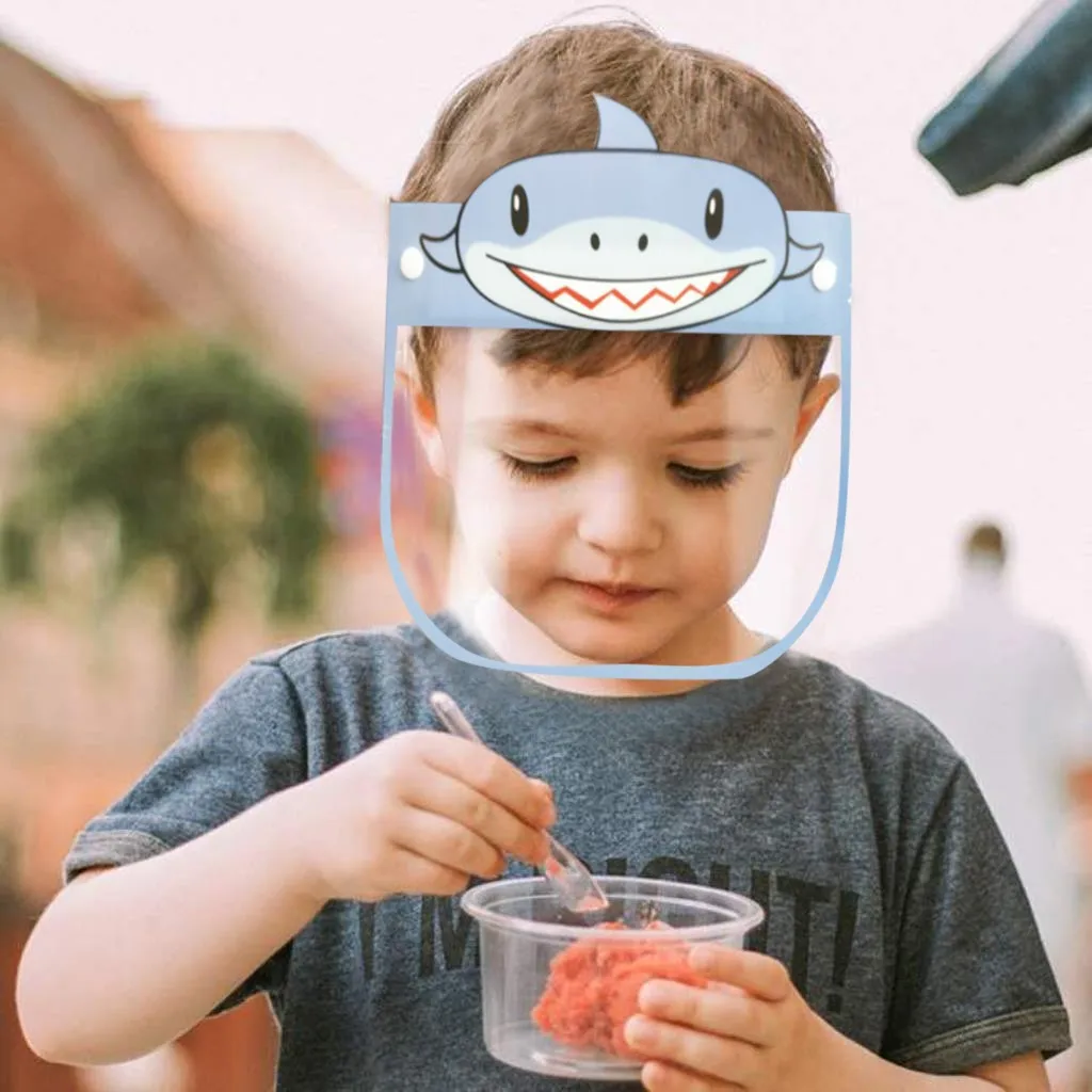 Детская маска для лица с мультяшным животным принтом акулы защиты от тумана