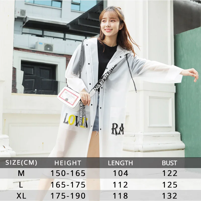 Прозрачный плащ дождевик Yuding с капюшоном для мужчин и женщин непромокаемое пончо