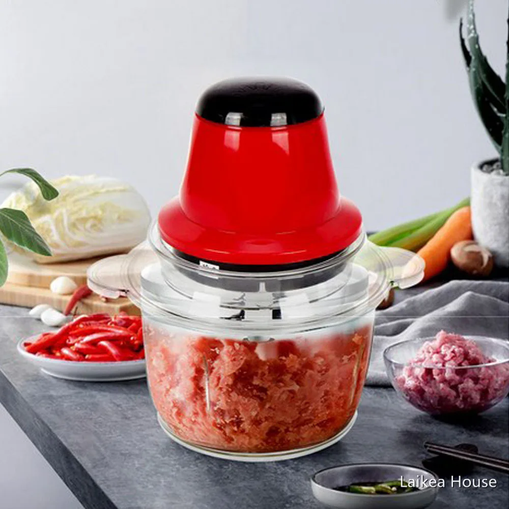 

EU Household Electric Meat Grinder Blender 2L Plastic Mincing Machine Grinder Food Processor 250W Spice Garlic Vegetable Chopper