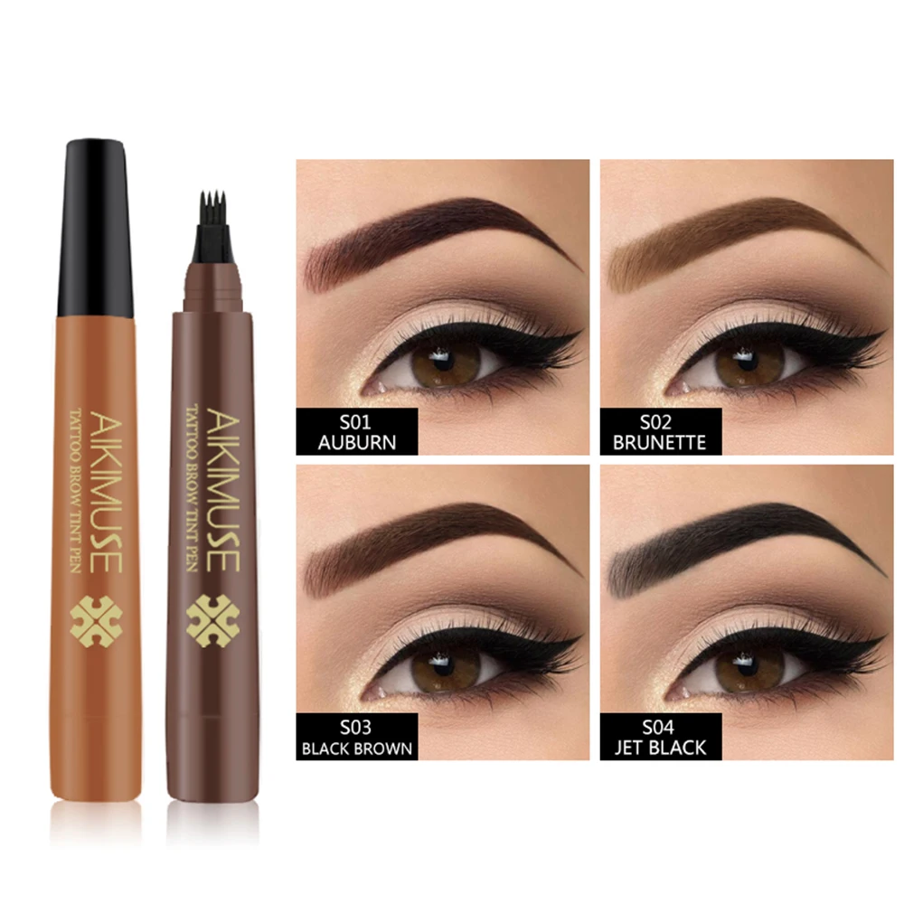 AIKIMUSE жидкая ручка для бровей Microblading водостойкая 4 наконечника карандаш