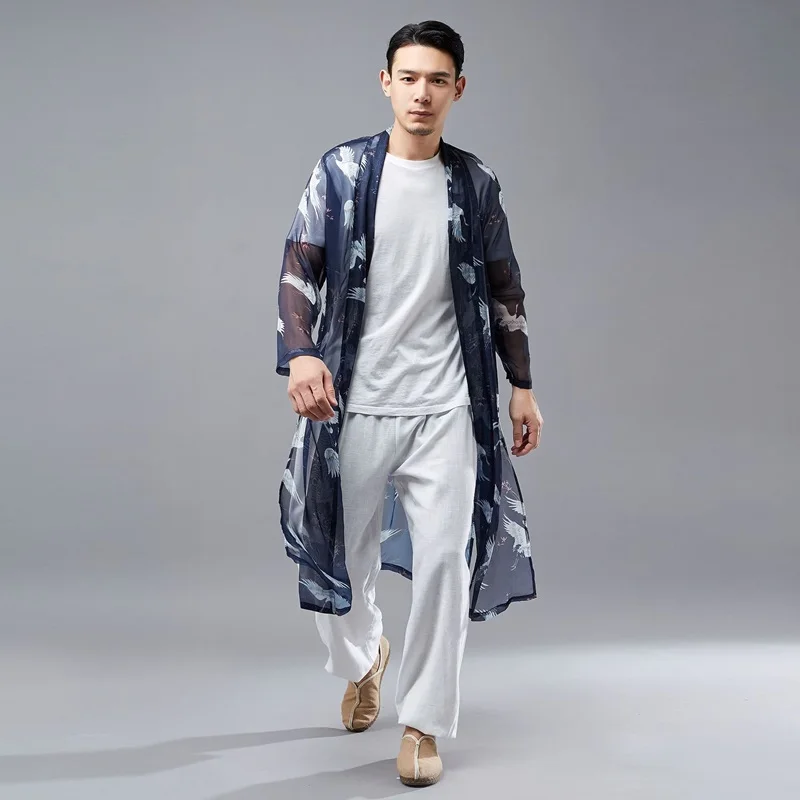 Японское кимоно кардиган длинная рубашка юката харакудзю азиатская одежда