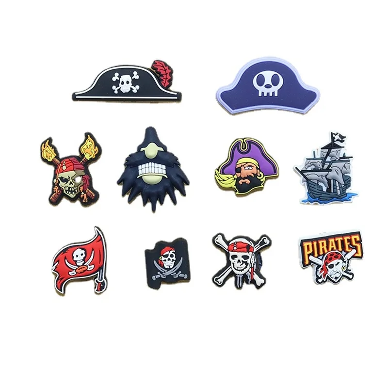 Croc шармы Дизайнер DIY Мультфильм пират пиратский корабль пиратская шляпа обувь