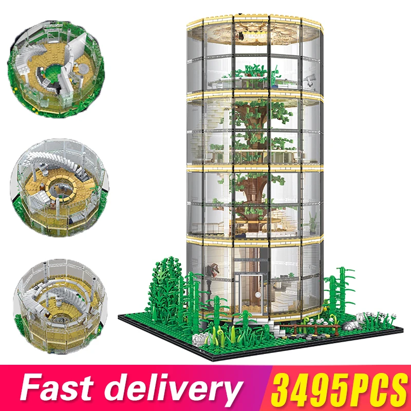 Креативный конструктор Moc волшебный стеклянный домик на дереве модель города