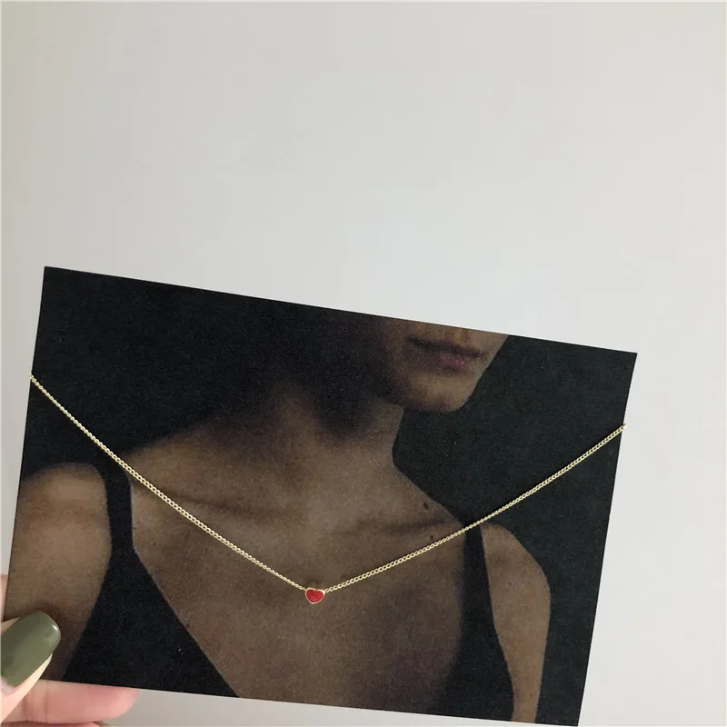 Корейский романтический простой кулон в форме сказочного красного сердца